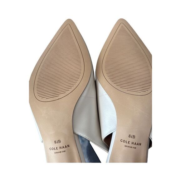 COLE HAAN VANDAM LEATHER SLING-BACK PUMP IVORY - Picture 8 of 11